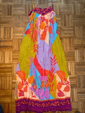 easel Multicolor Floral Maxi Dress with Purple Accents
